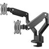 One For All Braccio universale per Doppio monitor One for All - 13-35 pollici -VESA 75/100 mm -Regolazione dell'altezza- Inclinazione (140°), rotazione (180°) e rotazione (360°) -10kg per schermo -Nero (DM4210)