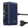 Pxwaxpy 345W Caricatore USB C Multiplo con Cavi Retrattili, 10-in-1 GaN VI Caricabatterie Multipla PD/PPS/QC Stazione di Ricarica Alimentatore USB C Multipresa per MacBook PRO/Air, iPhone, Sam sung i Pad(Blu)