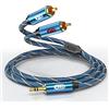 EMK Cavo 2RCA Jack 3,5 mm a 2RCA Cavo Audio Divisore Y (1 metri) | Cavo jack 3,5 mm Nylon Intrecciato Cavi rca Collega Smartphone, Altoparlanti, Soundbar, TV (Straight Aux)