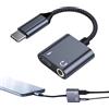 Generic 2 In 1 Audio Cable, Type C Headphone Adapter, USB C To Audio Dongle, Headphone Adapter, 3.5mm Fast Charging USB Type C Cable For Tablets Phones