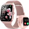 CASCHO 1.85 Smartwatch Donna 2 Cinturini | 120+ Sportive con Contapassi/Sonno/Spo2/Stress/Cardiofrequenzimetro, Notifiche Whatsapp, IP68 Smart Watch per iOS Android