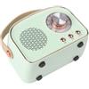 Generic Altoparlante wireless retrò con radio FM, suono stereo Bluetooth 5.0 portatile, riproduzione di schede USB/TF, batteria da 500 mAh, design compatto per viaggi, casa, feste (verde)