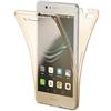 NALIA 360 Gradi Cover compatibile con Huawei P9 Lite 2016, Totale Custodia Protezione Silicone Trasparente Sottile Full-Body Case, Morbido Cellulare Ultra-Slim Protettiva Bumper Guscio - Gold Oro