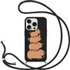 Yimctoie Anime Cover con Cordino per Samsung Galaxy A35 5G 6.6 Pollice, Custodia Capybara Cartoon Cute Disegno con Collana Tracolla Laccio Collo Ultra Sottile per Cellulare Morbido TPU Antiurto Case, nero
