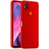 HULLIN Custodia per Telefono in Silicone Colorato, Adatta per Redmi 9C / Redmi 9C NFC/Redmi 10A (6.53) - Rosso Cina