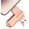 MEYANENT Chiavetta USB 128GB 3 in 1 per iPhone Senza App Richiesta