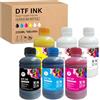 Yongairuink DTF - Inchiostro a pigmenti di alta qualità, 6 x 250 ml, per pellicole PET, per tutte le stampanti DTF con testine di stampa come DX5 DX7 5113 XP600 I3200, ecc. (1BK1C1M1Y2W)