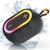 JYX Cassa Bluetooth 5.4 Potente 45W con Luce, Autonomia 36 ore, Doppio Basso Driver, IPX7, TWS Accoppiamento AUX, TF, USB, Ideale Attività All'aperto/Feste/Viaggi, Buio