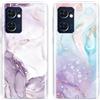 SEHEYA 2 Pezzi Custodia per Oppo Find X5 Lite 5G / Oppo Reno 7 5G Cover Aesthetic Disegni Fantasia Silicone Bumper Case Ultra Sottile TPU Morbido Antiurto Protettiva Custodie, Marmo Rosa Viola