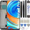 OnlyTech - Schermo LCD Completo con telaio montato di Ricambio per Xiaomi Redmi Note 9 Pro con kit di riparazione 15 Strumenti