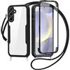 FERLAN Cover per Samsung Galaxy S26 Plus con Cordino, 360 Gradi Antiurto Custodia con Protezione Schermo Integrata Trasparente Rugged TPU Bumper Doppia Protettiva Cover per Samsung Galaxy S26 Plus -Nero