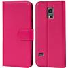 Verco custodia per Samsung Galaxy S5 Mini, Case per Galaxy S5 Mini Cover PU Pelle Portafoglio Protettiva, Rosa