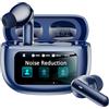 Bucephalus Auricolari wireless con custodia smart touchscreen, auricolari Bluetooth 6.0 con cancellazione del rumore AI, cuffie stereo 40 ore di riproduzione, auricolari impermeabili IPX7 per allenamento, viaggi