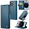 Idhiem Flip Libro Wallet Cover per iPhone 14 Pro Max, Blu | Pelle PU Premium, Custodia Portafoglio Flip Libro, Blocco RFID, Slot per Carte, Antiurto Wallet Cover, Funzione Supporto