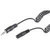1aTTack.de 1 x 5 m - Cavo jack da 3,5 mm nero Cavo di prolunga stereo a spirale Spine stampate Contatti nichelati
