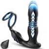 Wuhuarou Stimolatore prostatico 3 in 1 (con anello del pene), vibratore telecomandato, spina dorsale anale con 10 modalità di impulso - un vibratore portatile appositamente progettato per le coppie