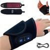 WANWEN Carpal Tunnel Wrist Brace, Red Light Therapy & Vibration Massager for Hand, 3-Heating Settings, Portable Cordless Heated Wrist Massager Wrap Brace for Arthritis Pain Relief