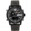 Naviforce - Cyclone - Dual Time (NF9095) Orologi da uomo Analogico digitale antiallergico (Cinturino: grigio con cuciture grigie/Indice: bianco)