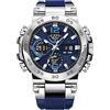 Generic Orologio analogico digitale da uomo, doppio display, impermeabile e luminoso, perfetto per sport, casual, lavoro, ufficio, viaggi, elegante, leggero, versatile, comodo, affidabile