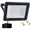 Fosingut 50W Faretto LED da Esterno con Sensore di Movimento,5000LM 96 LEDs Proiettori Faro LED Esterno con Radar Sensore Crepuscolare,3000K IP66 Impermeabile Faretti per Garage,Giardino,Cortile