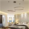ENXING Lampada A Sospensione Tavolo Da Pranzo LED Con Telecomando Dimmerabile Lampadario Regolabile Altezza Soggiorno Anello in Metallo Lampada Da Soffitto Acrilico Sala Da Pranzo Cucina,Marrone,2 rings