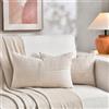 FDTERN Set di 2 Boho Federe de Cuscini per Divano 30x40cm in Velluto a Coste Moderno Morbido Motivo a Croce Decorativa Copricuscini per Divano Camera da Letto,Beige Chiaro