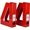 Acrimet Portariviste, Supporto Durevole, Organizzatore Salvaspazio (Plastica) (Rosso) (2 pezzi)