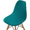 Highdi Stile Nordico Scandinave Sedia per Sala da Pranzo Jacquard, 4/6/2/1 Pezzi Tinta Unita Coprisedia con Schienale Copertura Protettiva della Sedia per Cucina Ufficio (Blu Pavone,6 Pezzi)