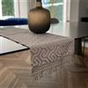 Bifulco Biancheria Runner da Tavolo in Raso Jacquard 134x39,5 cm con Frange - Elegante Centro Tavola Rettangolare - Made in Italy - Bifulco Biancheria (Tortora)