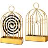 MEISO 2 Pezzi Porta Bobina per Zanzare, Porta Spirale Antizanzare in Metallo, Innovativo Bruciatore di Incenso, Appendibile Porta Zampirone da Ester per Casa Campeggio, Viaggi Anti Zanzare (Oro)
