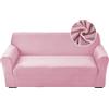 Highdi Copridivano Elasticizzato 3 Posti con Braccioli, Fodera per Divano, Universale Copridivani Copri Divano per Poltrone Mobili Sofa Protettore (Rosa,3 Posti)