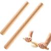 Silkmin 2 Pezzi 20cm/40cm X 2.5 cm Mattarello in Legno di Faggio, Mattarello Turco | Fatto a Mano Liscio e Antiaderente Mattarello Legno per Stendere Pasta, Pizza, Dolci, Crostate, Biscotti e Torte