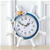 RTGGSEL Stile Mediterraneo Nautica Silenzio Scrivania Orologio Faro Timone Orologio in legno Ruota Nave Timone Orologio Spiaggia tema Orologio (White Helm)