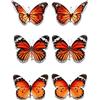 TJUSPIRIT Set di 6 magneti per zanzariera a forma di farfalla, 3 motivi, colorati, per frigorifero, zanzariera, porta, cucina, decorazione (arancione)