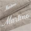 Manifattura Tessile Set Asciugamani Spugna Beige Sabbia - Set Viso e Ospite Personalizzati con Nome Ricamato, 100% Cotone Morbido e Assorbente, Ricamo Artigianale, Idea Regalo Uomo Donna