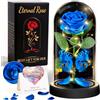 HAOCEE Regalo Donna, Rosa Eterna Con Farfalle＆Led, Rosa Galassia(Blu)