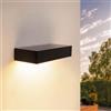 Ledvion lampada solare da parete con sensore nero 6W bianco caldo IP65 | Luce d'accento senza fili per facciata, recinzione, ingresso e terrazza