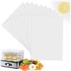 KineticKraft 10 Pezzi Anti-aderente Riutilizzabile Fogli in Silicone per Disidratatore | 38 ×28 cm, Senza BPA, Tagliabili, Resistenti All'acqua e All'olio, per Involtini, Fagottini, Cottura al Forno, Pasticcini