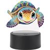 SHEGZHUC Diamond Painting Lampada da comodino Touch Diamond Painting Tartaruga LED lampada da tavolo lampada notturna presa USB LED lampada mosaico diamante pittura arte regalo ornamenti tavolo camera