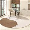 Highdi Tappeto Rotondo Salotto, Morbido Moderno Linea Minimalista Tappetini Antiscivolo Tappeto per Bambini Cameretta Cucina Casa Zona Balcone Tappet Tavolino (100cm,caffè)