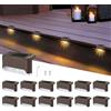 Liuyife Luci Solari Scale Esterne, Impermeabile Ip65 Led Lampada Solare a Gradini, Bianco Caldo, Segnapasso Led Esterno Solare per Scale, Gradini, Recinzione, Giardino, Cortile