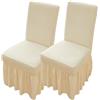 WYLEBER Coprisedie con Schienale con Gonna Lunga,Coprisedie per Sala da Pranzo Set da 2/4/6,Coprisedie con Schienale Antiscivolo Universali per Cucina Matrimonio Festa Banchetto(Champagne,2 Set)