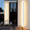 VOMI Lunga Esterno Lampada da Parete/Muro LED Interno Bianca Luce Calda Barra Applique da Parete/Muro Luce Diffusa IP65 Impermeabile Metallo Illuminazione da Parete/Muro Camera da Letto Giardino,150cm