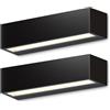 CALEX Modena Applique, Luce Verso il Basso, Interno & Esterno, LED Integrato, Luce Bianco Caldo, 26 cm, Impermeabile, Nero, 2-Pack