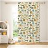 YONGFOTO Tenda Animali della Giungla Semitrasparente Cameretta Bambino | Cartone Animato Safari Selvatici Zoo Filtrante la Luce Tende Cameretta Ragazzo con Passante Bastone 1 Pannello 107 x 160 cm