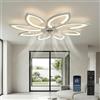 DATO Ventilatore da soffitto con illuminazione LED moderno e silenzioso con timer telecomando lampadario ventilatore da soffitto a forma di fiore per camera da letto (90CM)