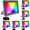 Fosingut Faretto LED RGB Esterno 50W,Smart Faretti RGBCW Faro LED Cambia Colore/Controllo APP/Dimmerabile/Timer/Sinc Music/Impermeabile Proiettore Lampada Esterno Per Natale,Halloween,Disco,Festa-6pcs