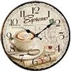 YOAI GANADA Orologio da parete vintage da 12 pollici Orologio da parete in legno silenzioso per soggiorno, cucina, ufficio e camera da letto - Caffè