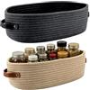 Generic Cestino decorativo portaoggetti - Cestino in corda | 2 pezzi con manici cestino per cameretta dei bambini, camera da , cucina, bancone doccia, asciugamani di carta giocattolo snack