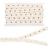 BENECREAT 4.6 m Nastro A Scatto in Metallo per Cucire Nastro Beige con Bottoni A Pressione Nastro da 20 mm in Cotone con Bottoni A Pressione Nastro A Scatto per Lavori di Cucito Fai da Te